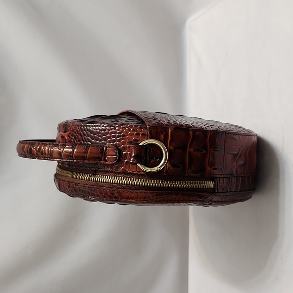 Brahmin Lane Crossbody Bag In Peacan Melbourne Croc Embossed Leather - Picture 4 of 15